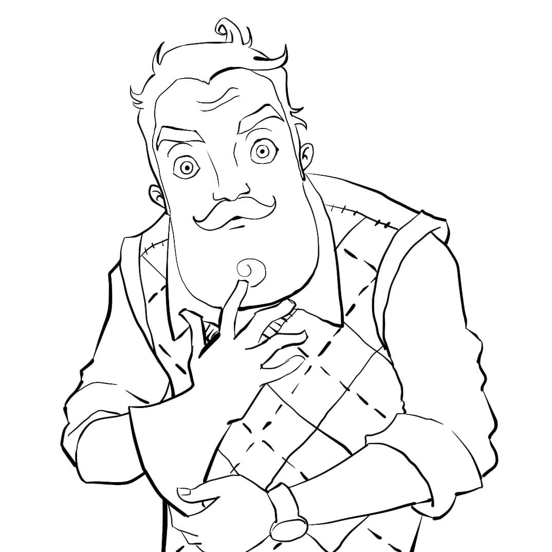 hello neighbor coloring pages
