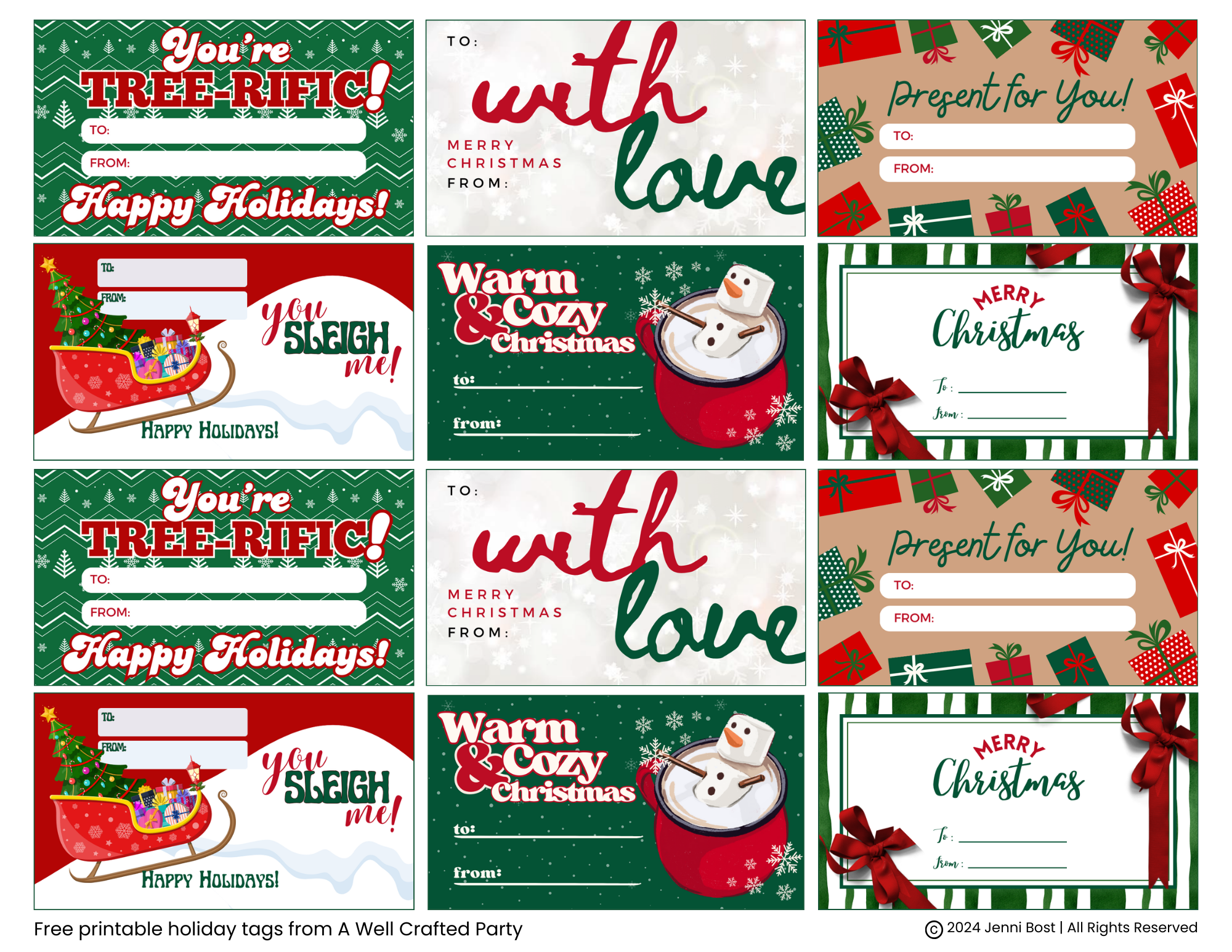 Free Printable Holiday Gift Tags A Well Crafted Party Free Printable Holiday Gift Tags A Well Crafted Party