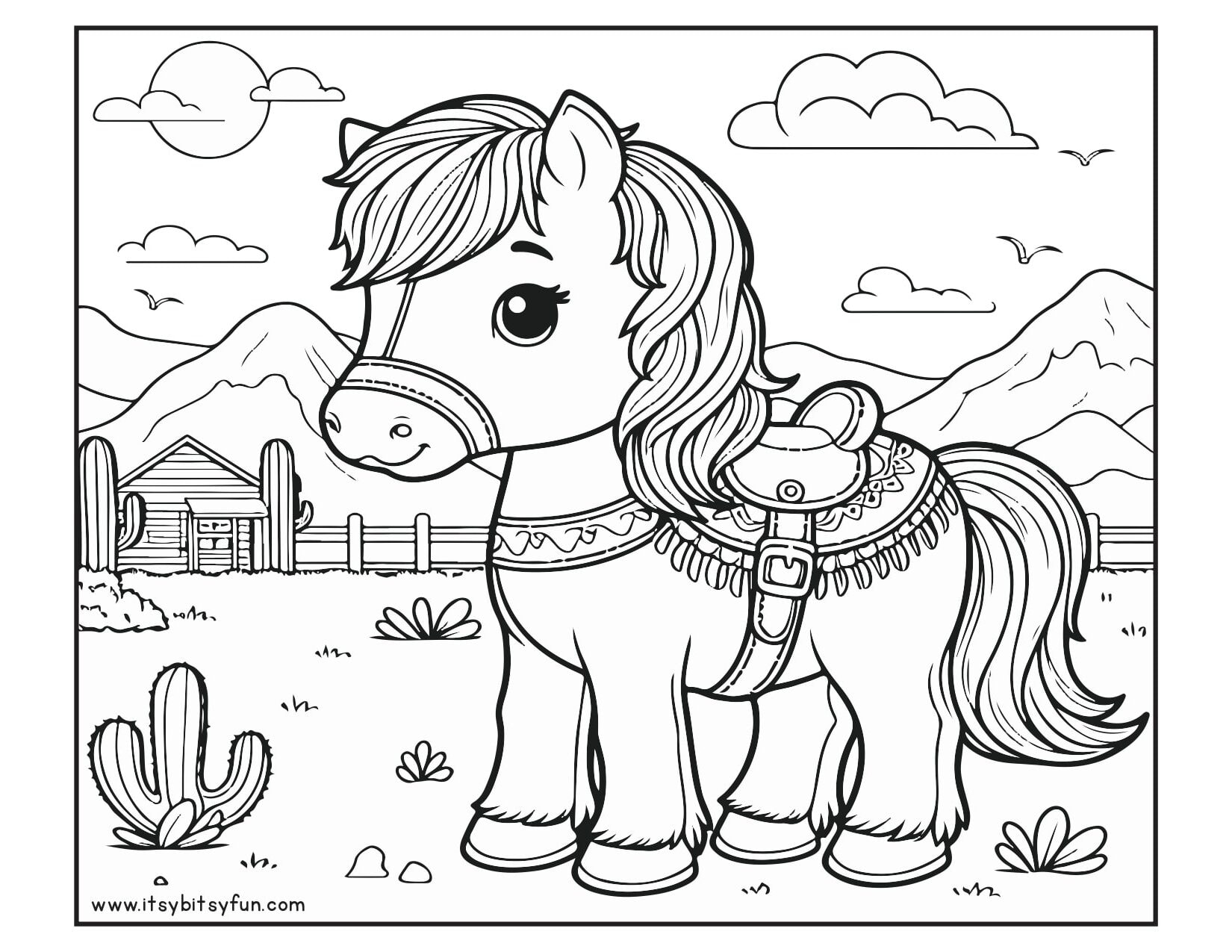 Free Printable Horse Coloring Pages For Kids Itsy Bitsy Fun
