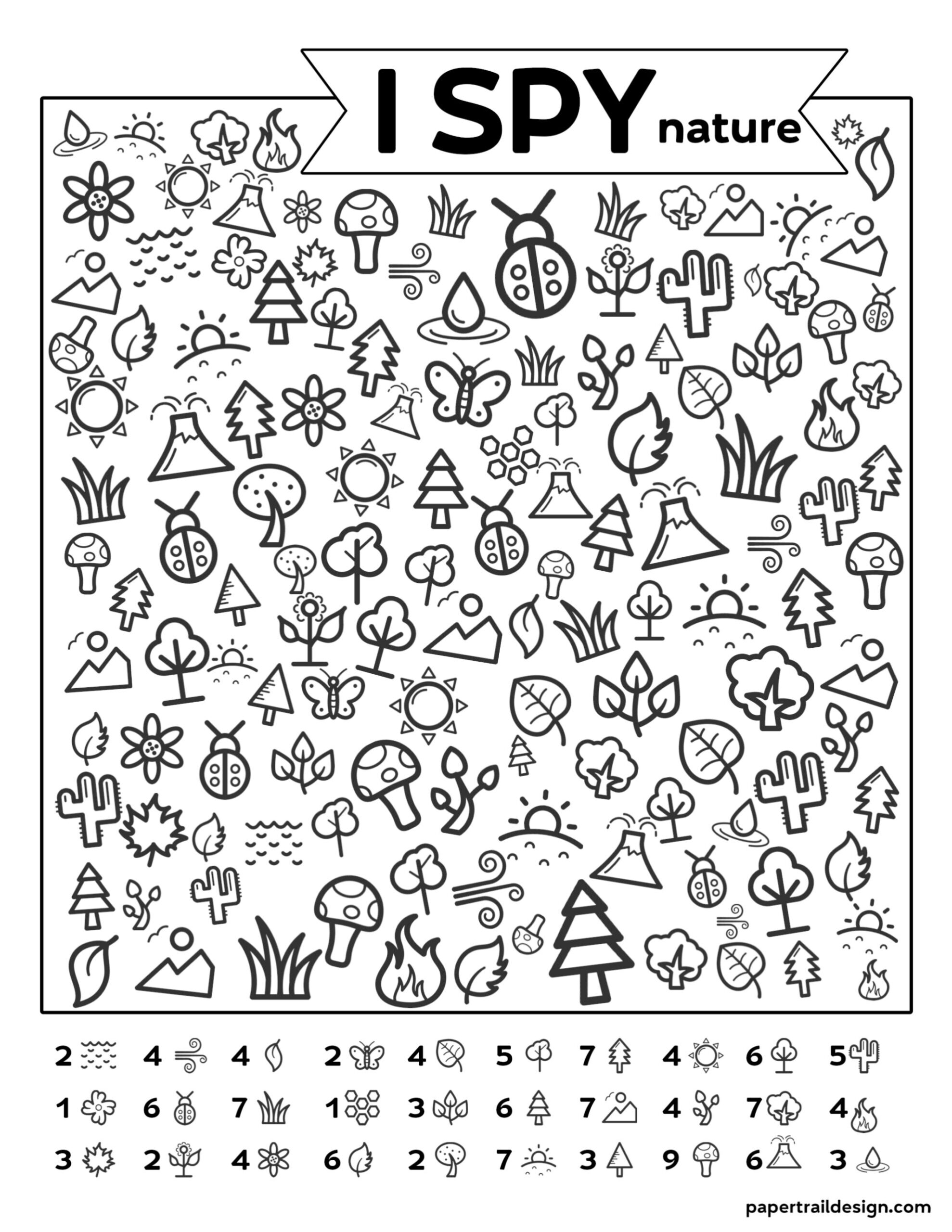 Free Printable I Spy Nature Game Paper Trail Design