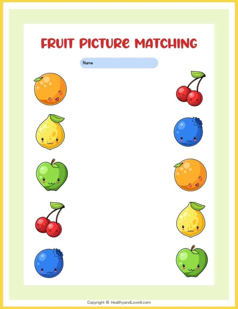 preschool matching worksheets