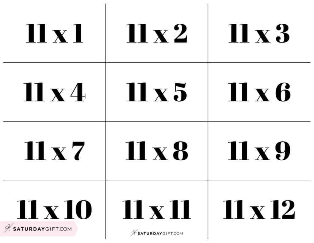 Free Printable Multiplication Flash Cards SaturdayGift Free Printable Multiplication Flash Cards SaturdayGift