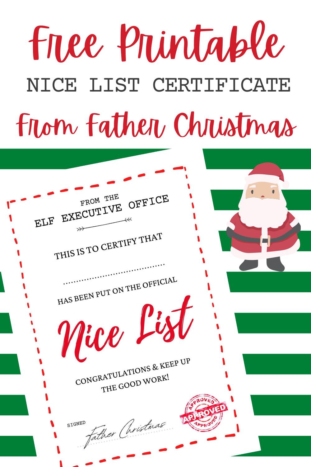 printable nice list certificate free printable nice list certificate free