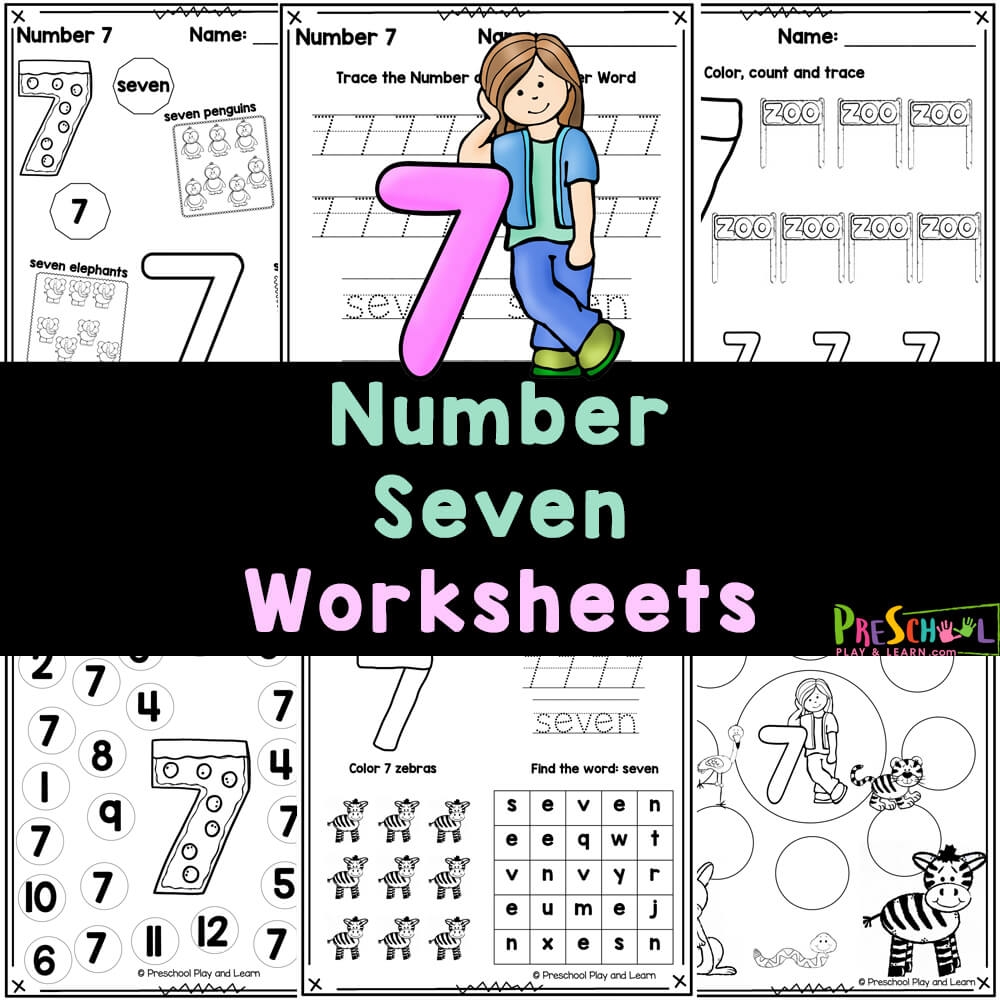 FREE Printable Number 7 Worksheets For Preschool