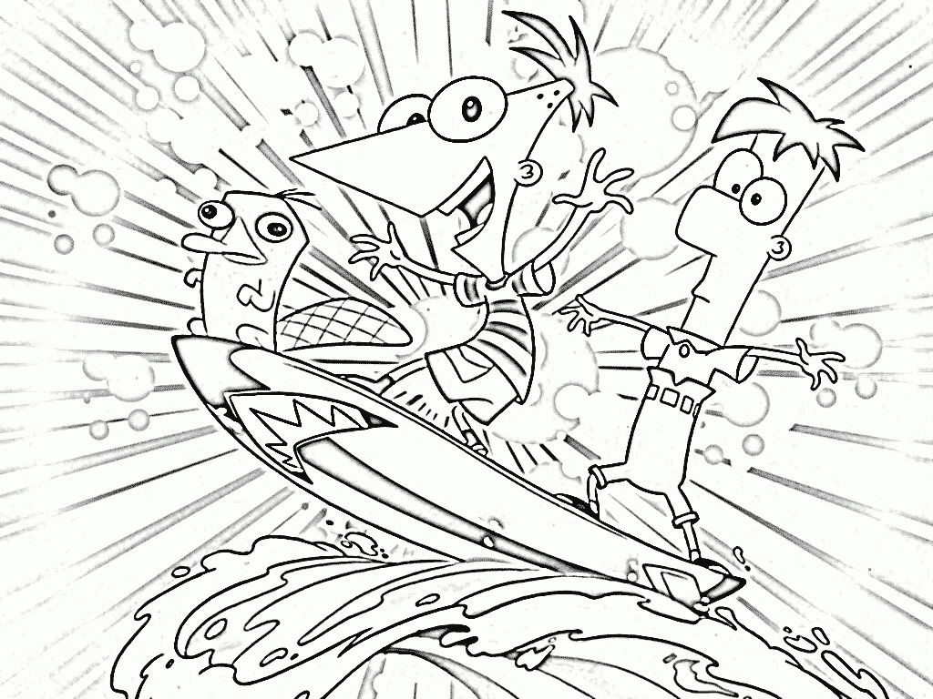 phineas and ferb pictures to color