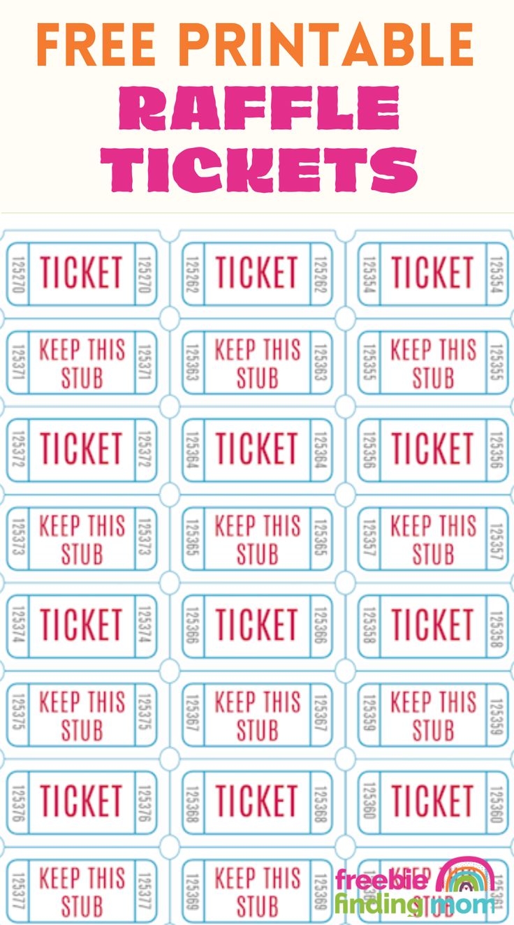 Free Printable Raffle Tickets Free Printable Raffle Tickets