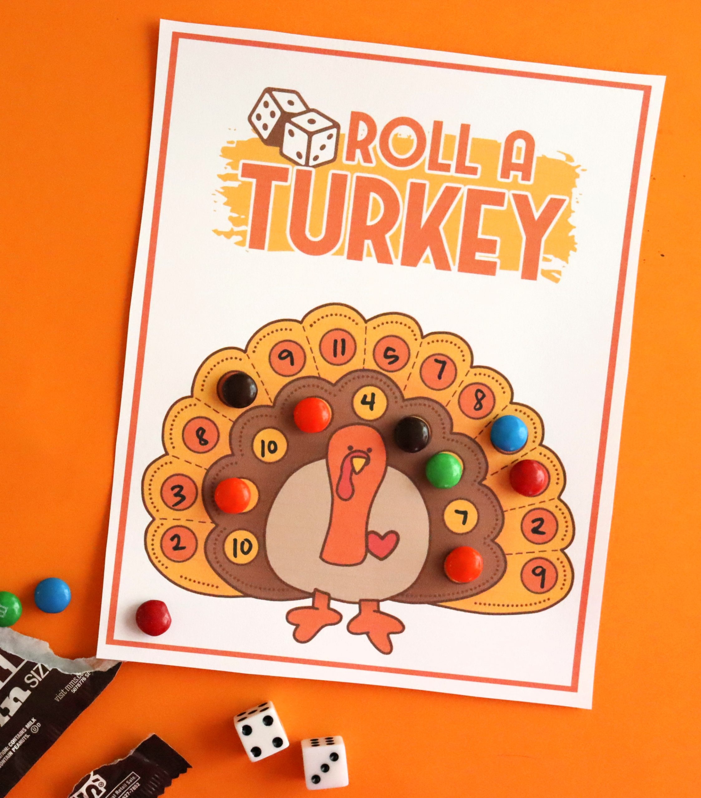 Free Printable Roll a Turkey Game A Fun Thanksgiving Activity For Kids A Girl And A Glue Gun Free Printable Roll a Turkey Game A Fun Thanksgiving Activity For Kids A Girl And A Glue Gun