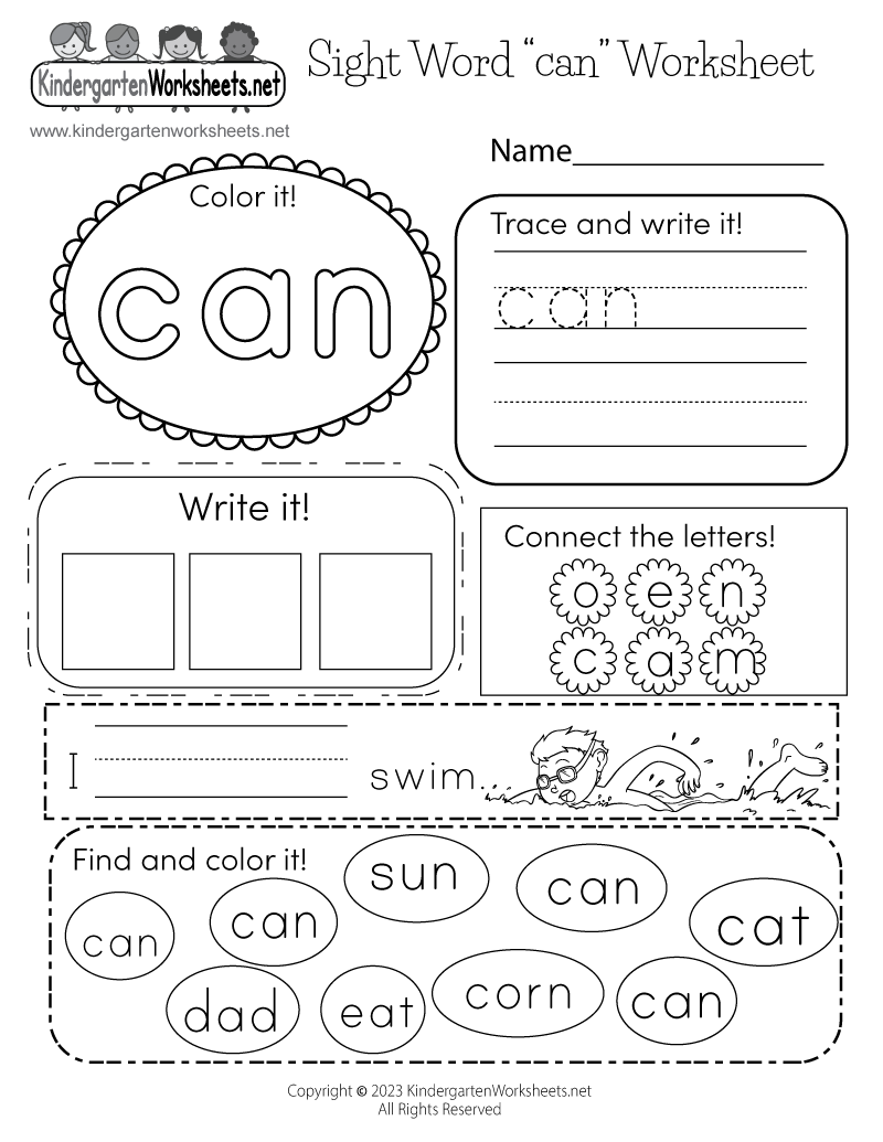 preschool sight words printable preschool sight words printable