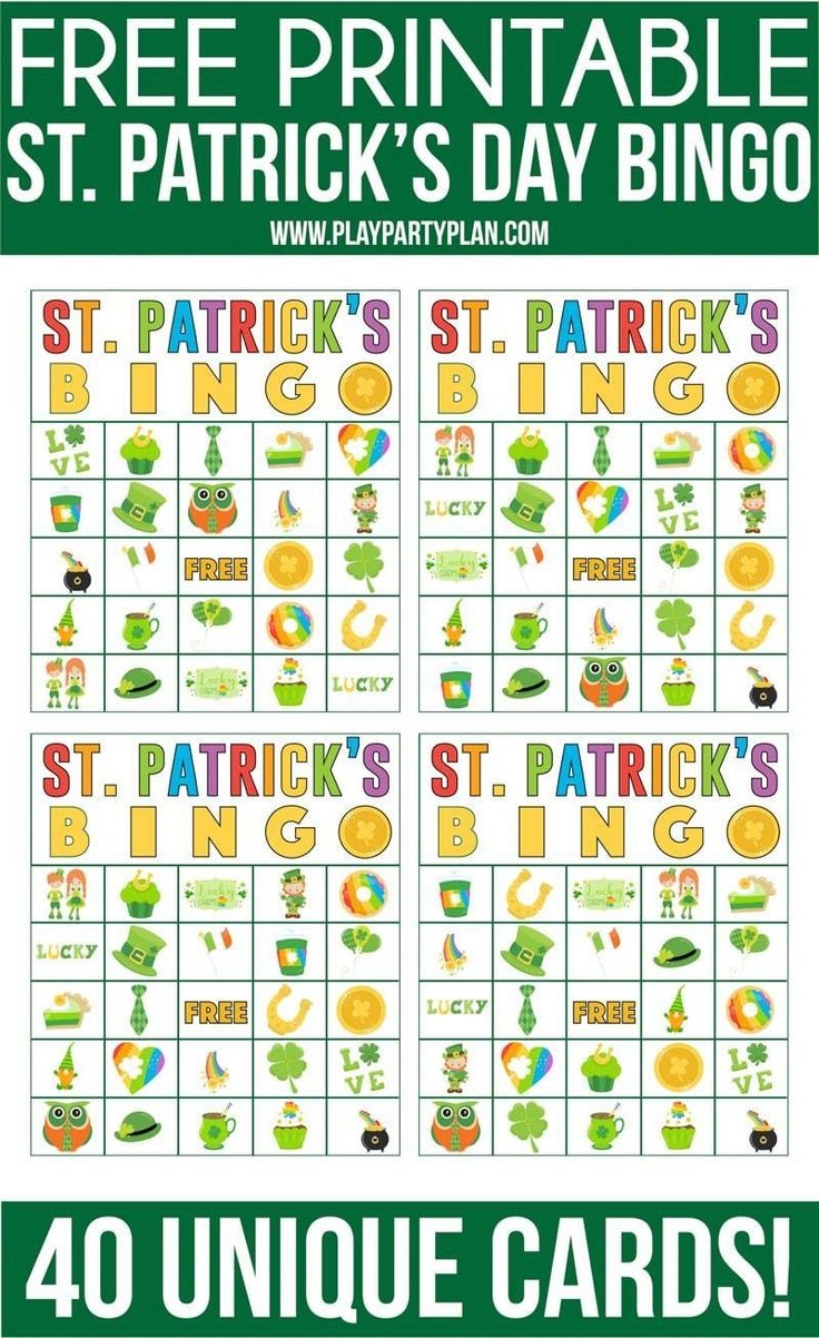 Free Printable St Patrick s Day Bingo Game Play Party Plan