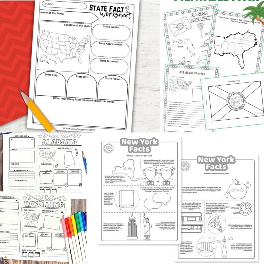 Free Printable State Facts Worksheets For Kids