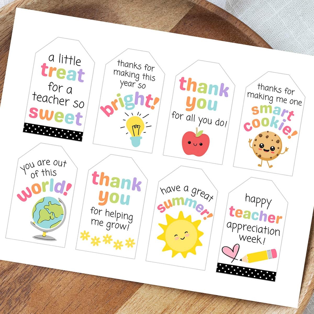 Free Printable Teacher Appreciation Gift Tags Aubree Originals