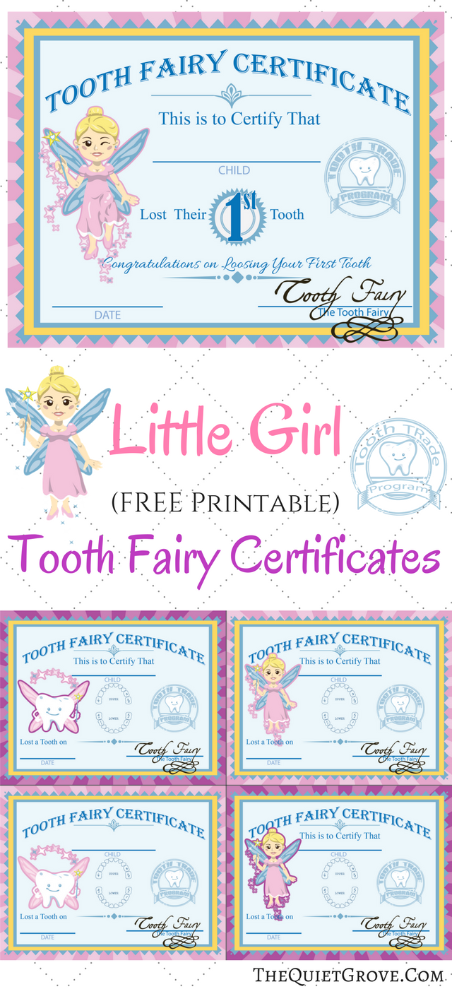 Free Printable Tooth Fairy Certificates The Quiet Grove
