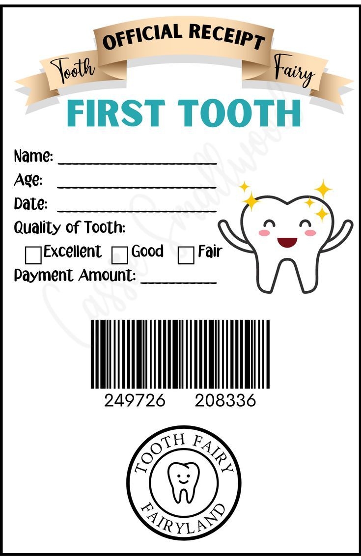Free Printable Tooth Fairy Receipt For First Tooth Free Printable Tooth Fairy Receipt For First Tooth