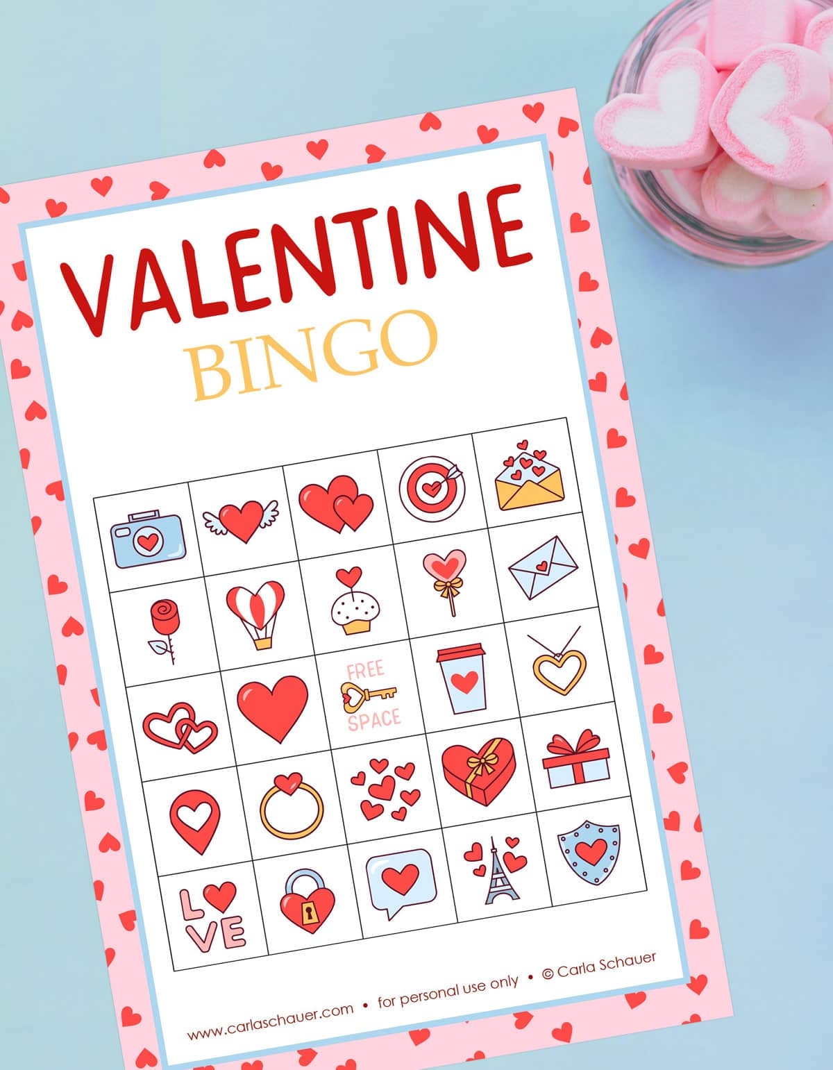 Free Printable Valentine s Bingo Cards for All Ages Carla Schauer Designs