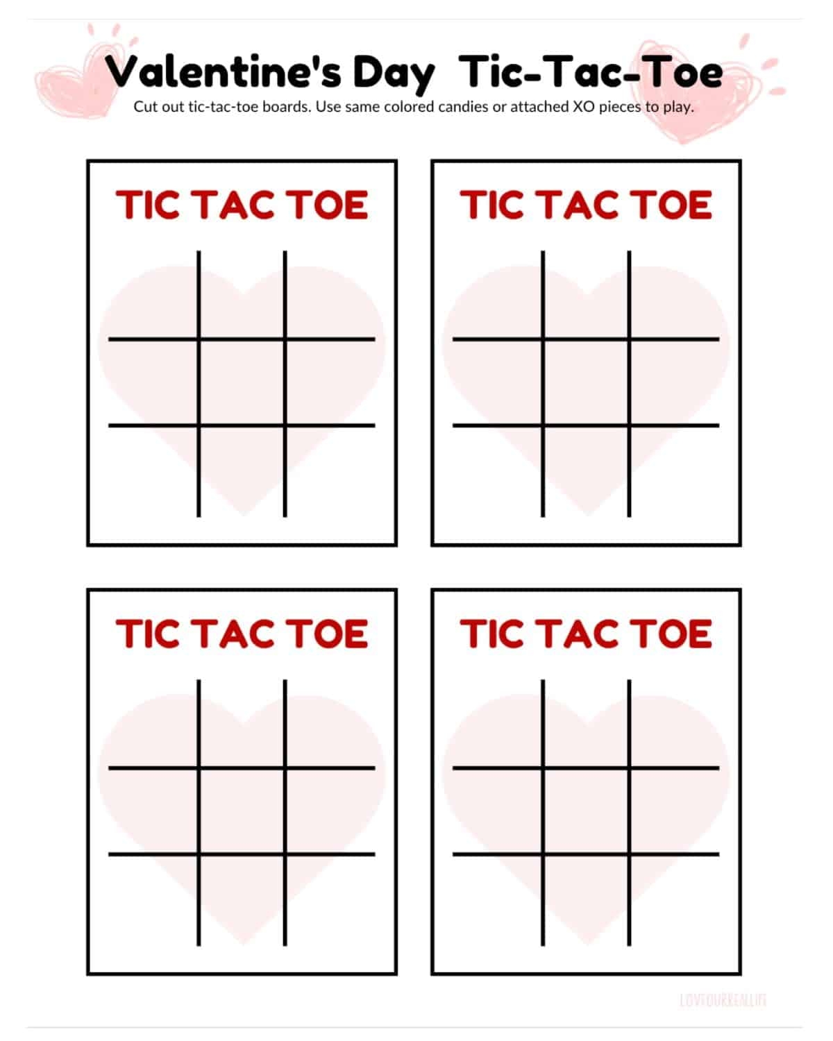 FREE Printable Valentine Tic Tac Toe Cards Love Our Real Life FREE Printable Valentine Tic Tac Toe Cards Love Our Real Life