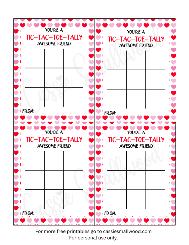Free Printable Valentine Tic Tac Toe Games Cassie Smallwood Free Printable Valentine Tic Tac Toe Games Cassie Smallwood