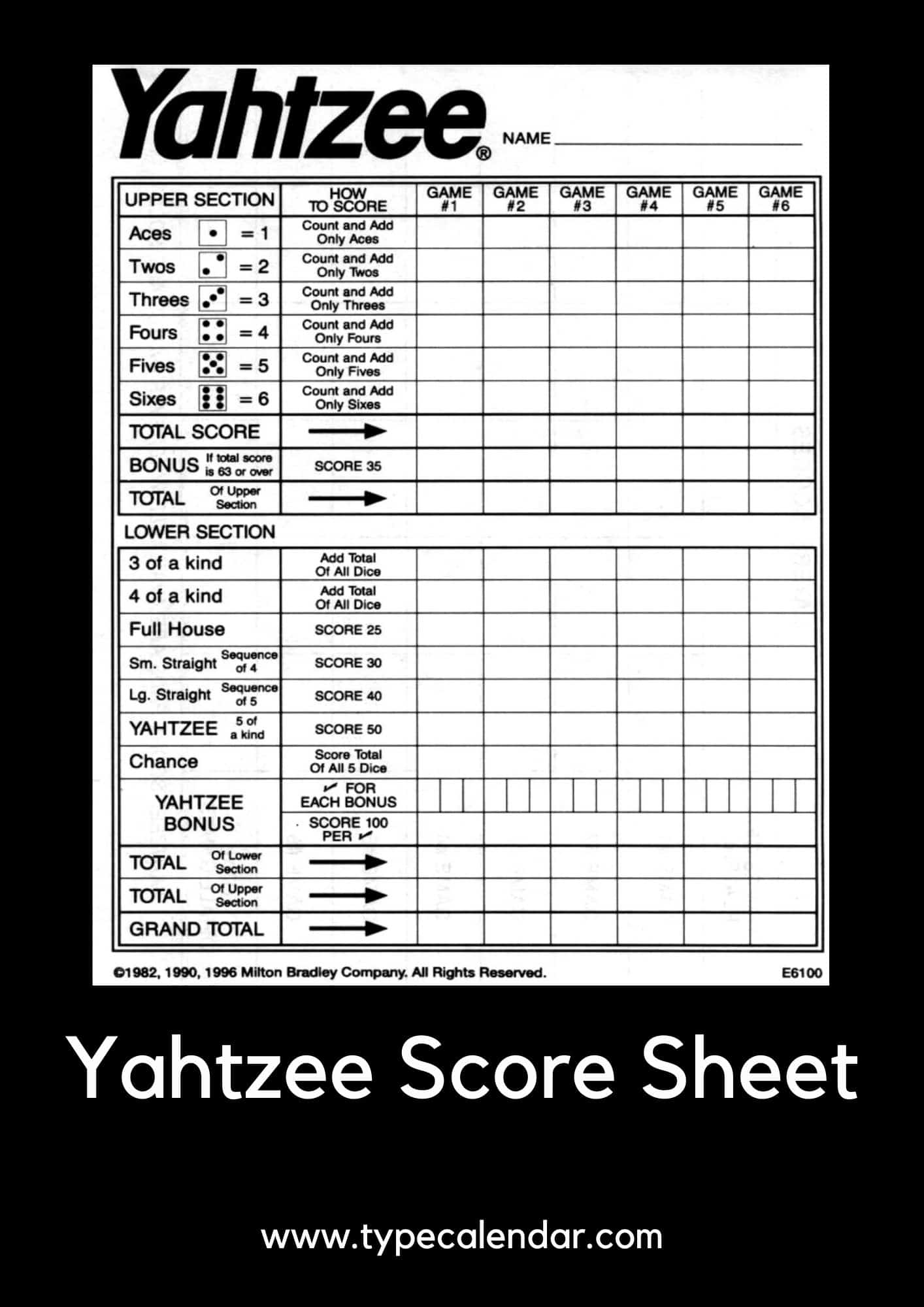 large printable yahtzee score sheets large printable yahtzee score sheets