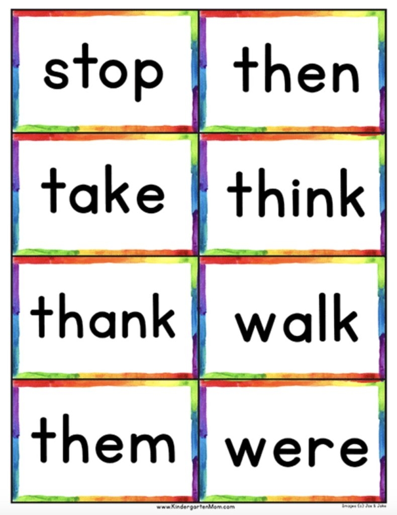 Free Printables For Kindergarten Sight Word Help 12 Ways
