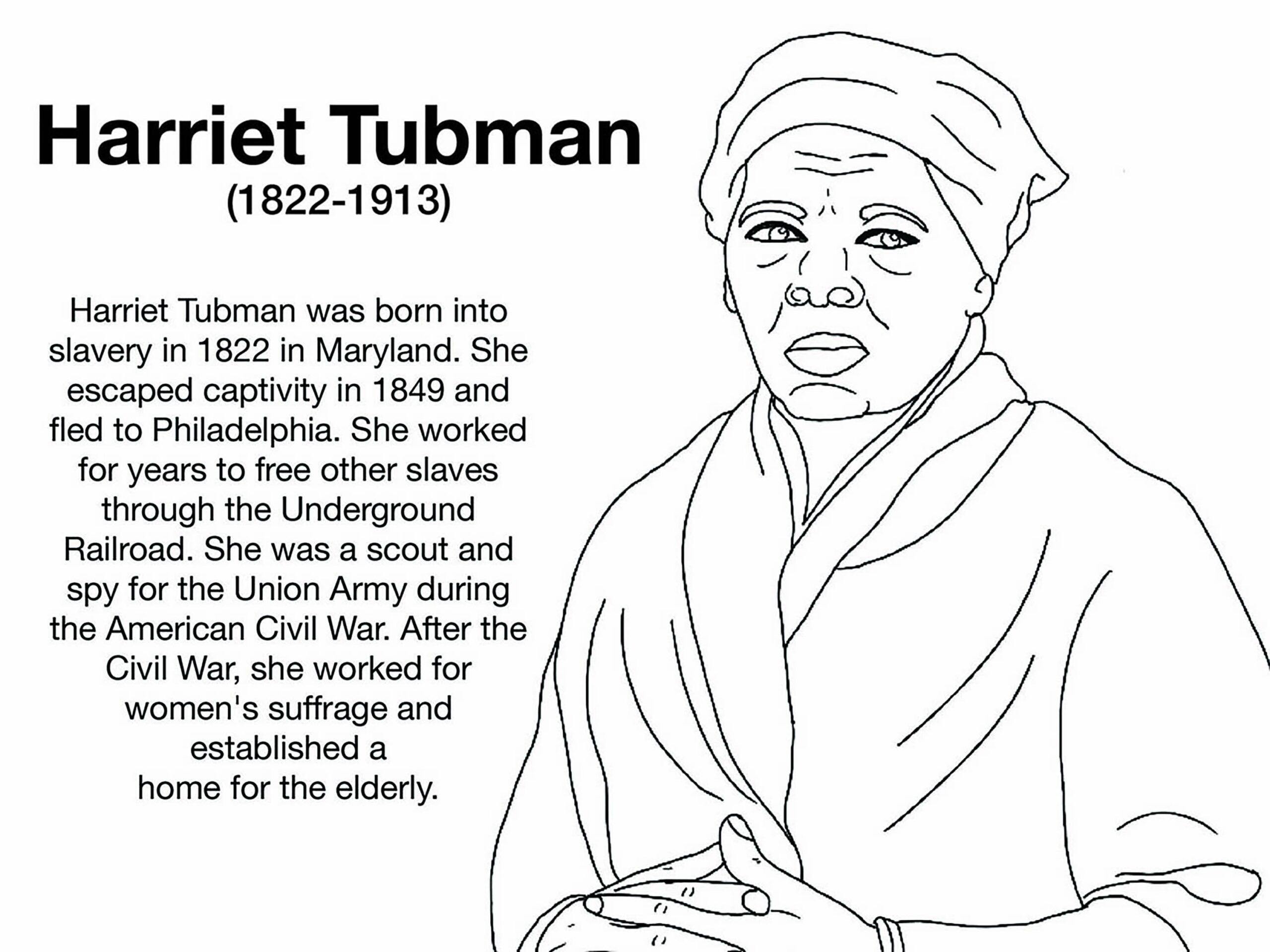 Free Sample almost Harriet Tubman women Worth Knowing Coloring Page Etsy UK