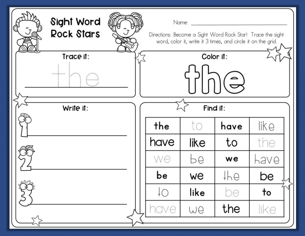 Free Sight Word Printable THE Little Playful Learners Worksheets Library