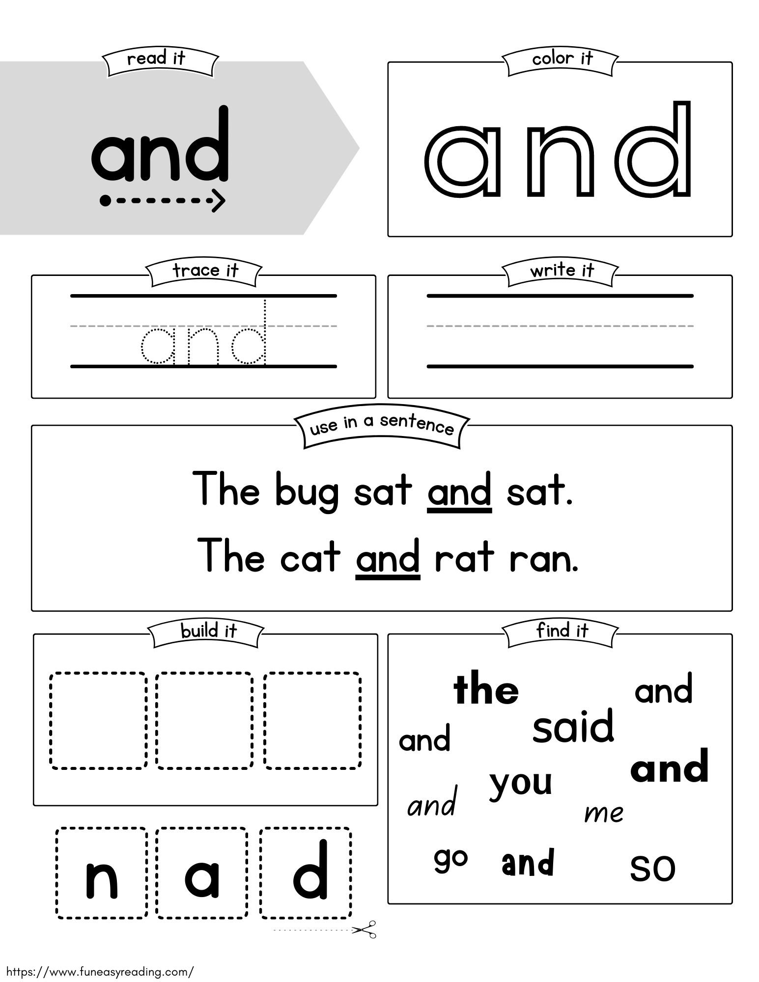 sight word at worksheet