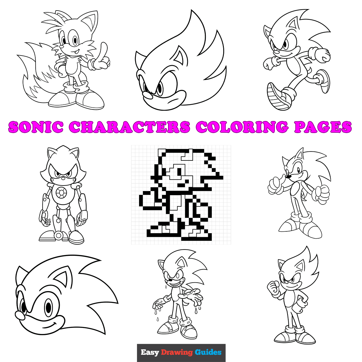 classic sonic colouring pages