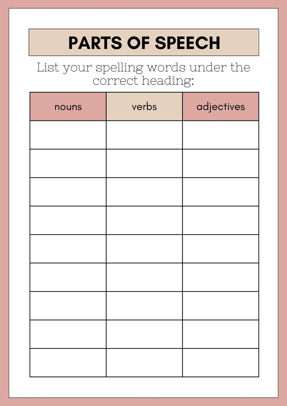 Free Spelling Worksheet Templates To Edit And Print Canva Free Spelling Worksheet Templates To Edit And Print Canva