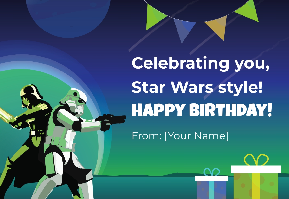 Free Star Wars Birthday Card Template To Edit Online