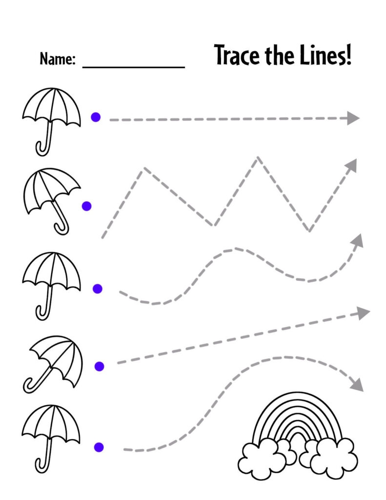 Free Trace The Line Worksheets For Preschool The Hollydog Blog