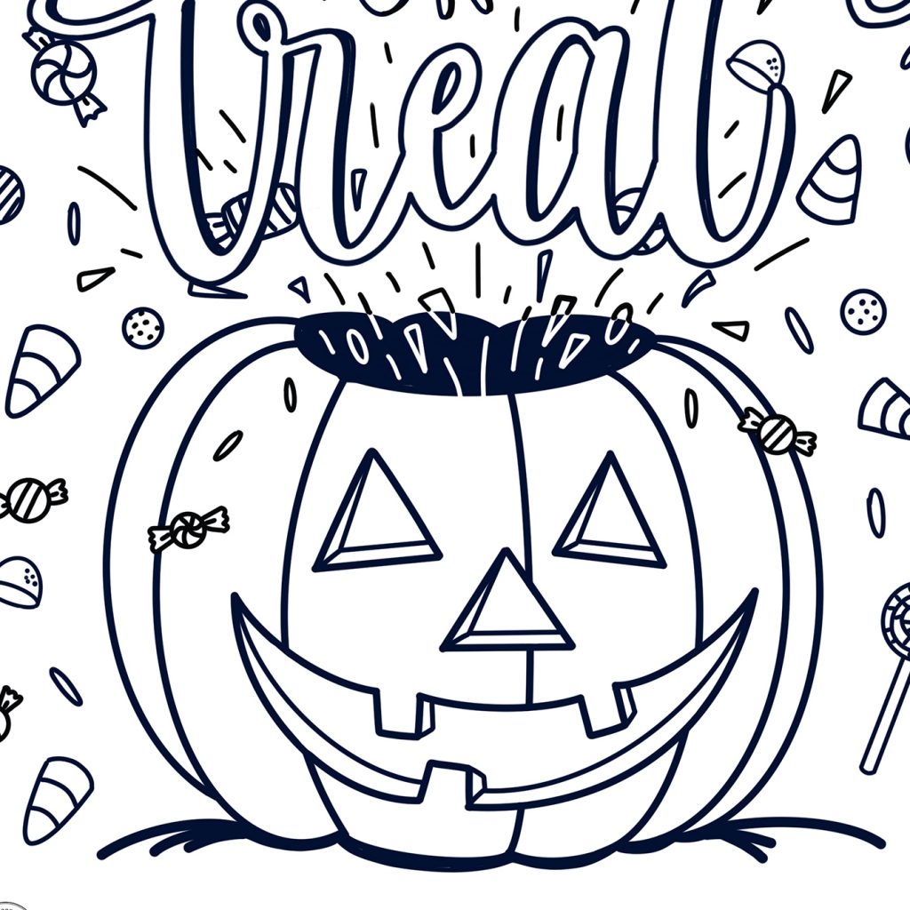 FREE Trick Or Treat Coloring Page FREE Halloween Coloring Sheet FREE Trick Or Treat Coloring Page FREE Halloween Coloring Sheet