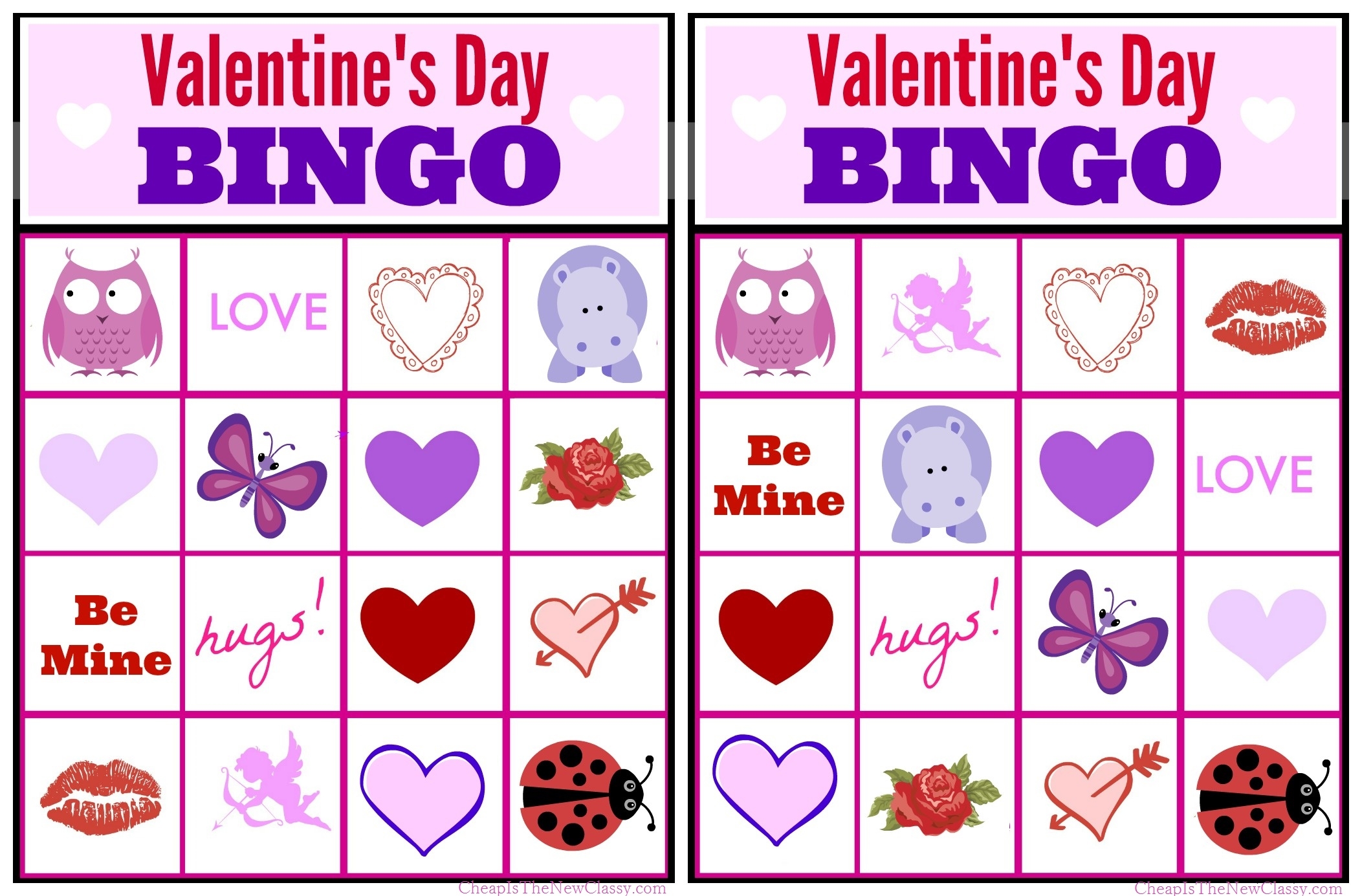 valentine's day bingo free printable
