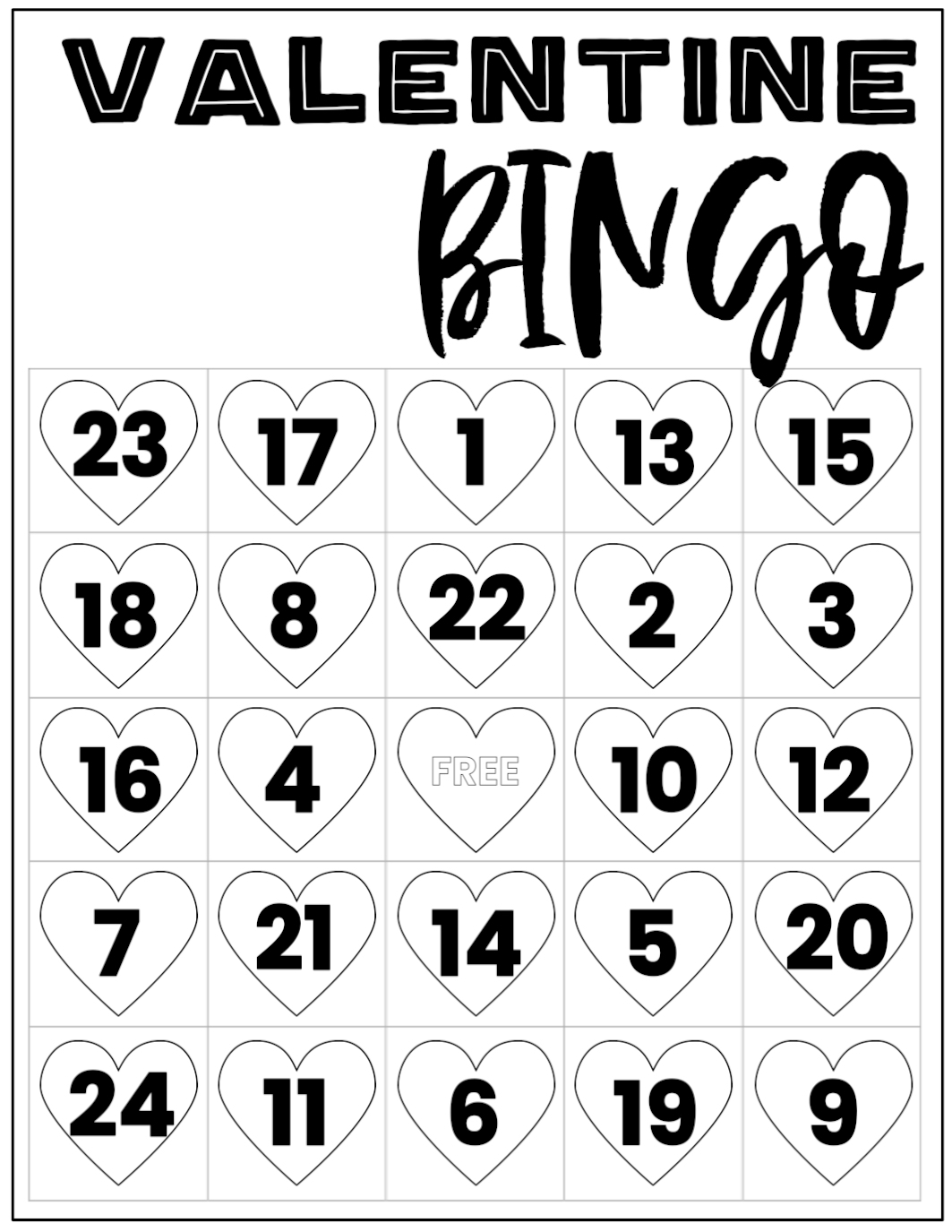 free printable valentine bingo cards free printable valentine bingo cards