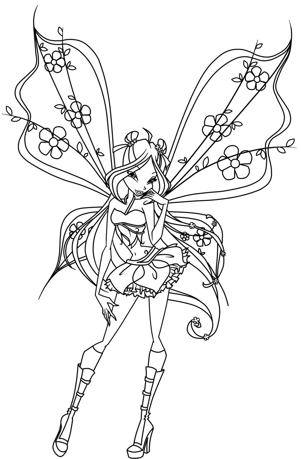Free Winx Drawing To Download And Color Winx Coloring Pages