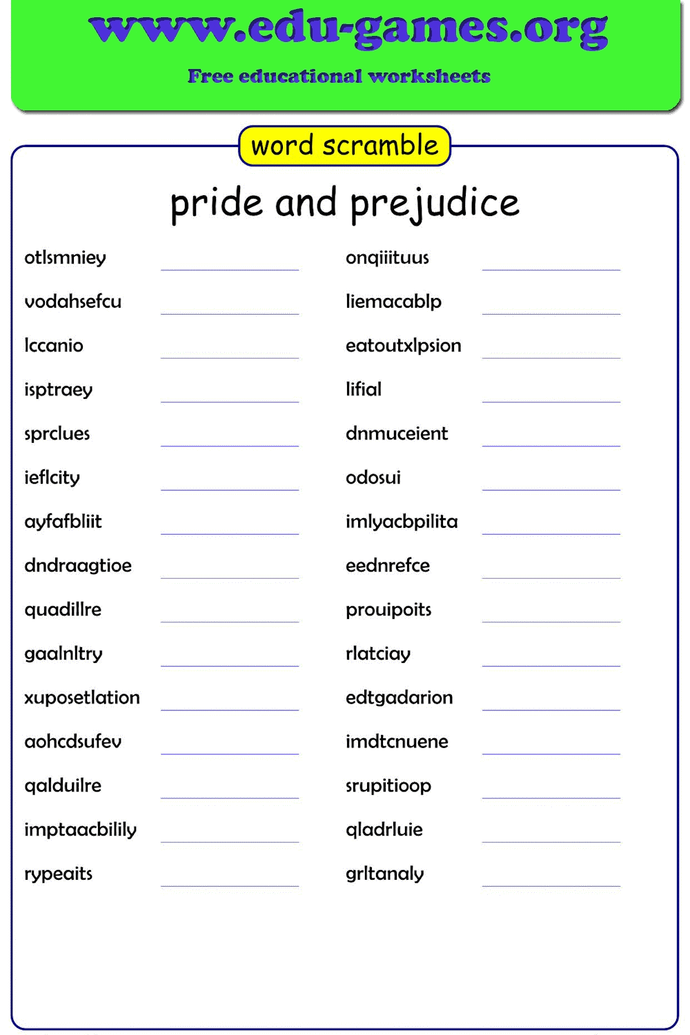 Free Word Scramble Maker Jumble Generator Edu Games