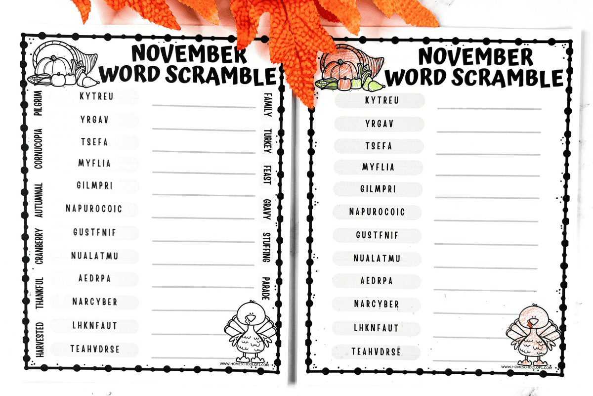 Free Word Scramble Printables For Kids