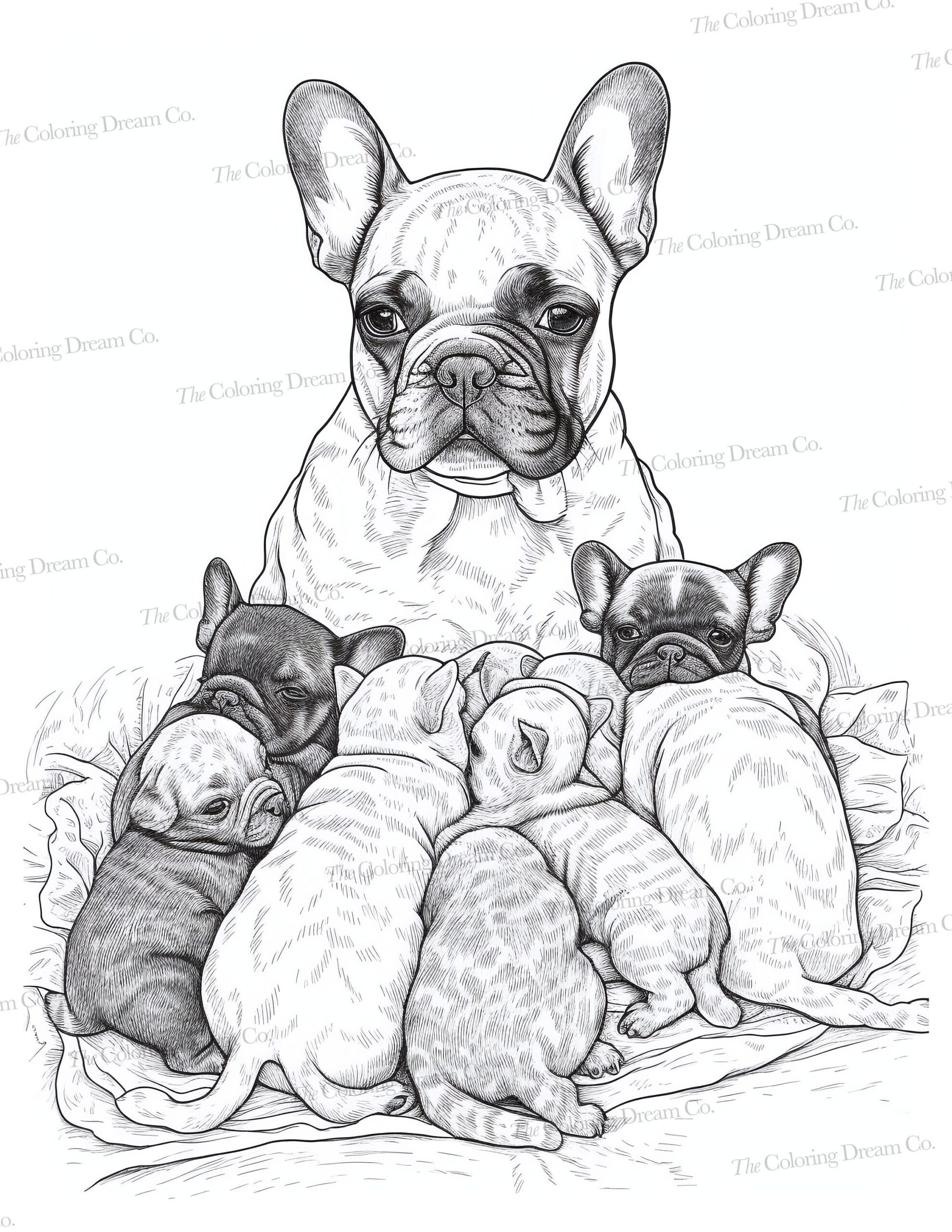French Bulldog Coloring Book Frenchies Printable Coloring Pages Printable PDF Adults Kids Coloring Pages Grayscale Instant Download Etsy