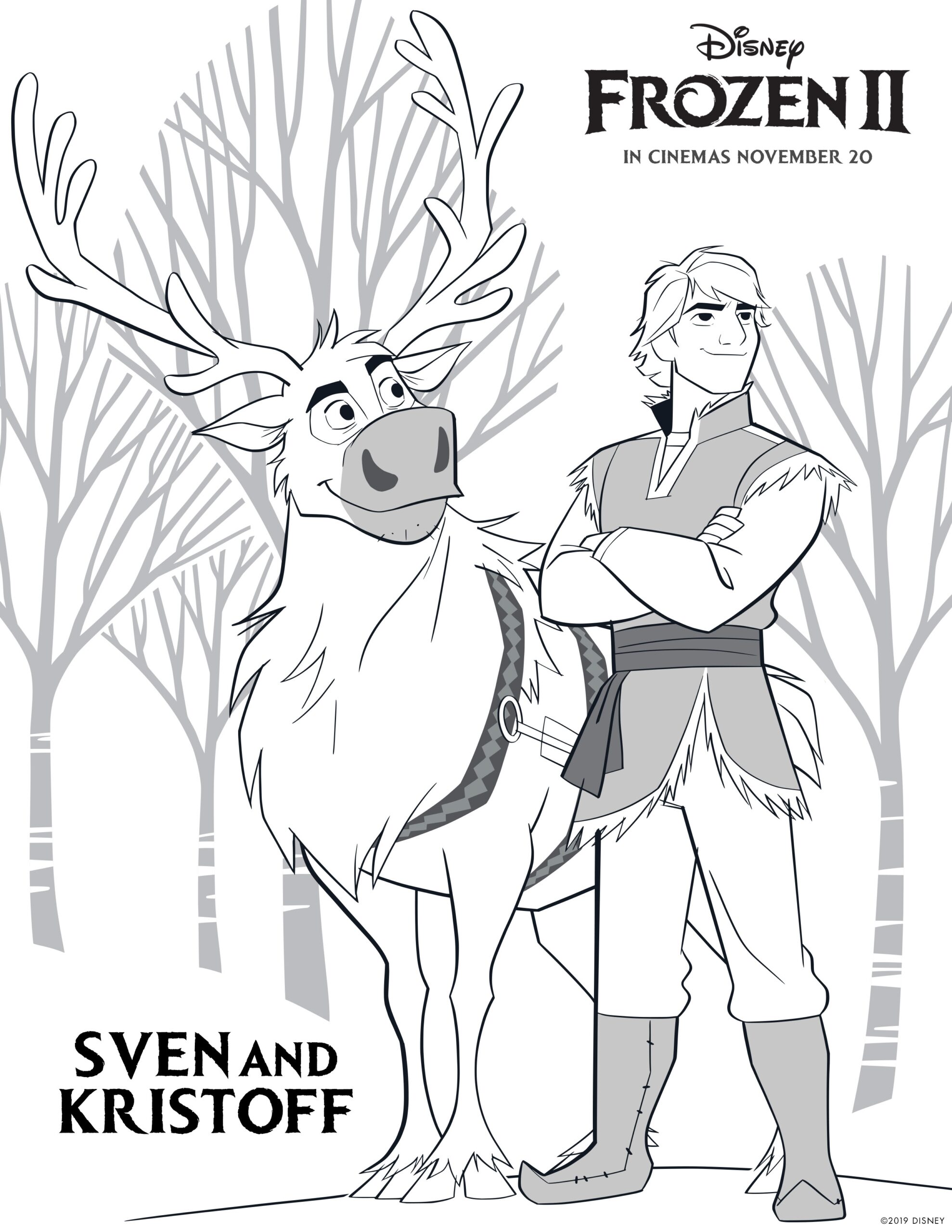 Frozen 2 Free Coloring Pages With Elsa Anna Olaf Kristoff Bruni And Nokk YouLoveIt
