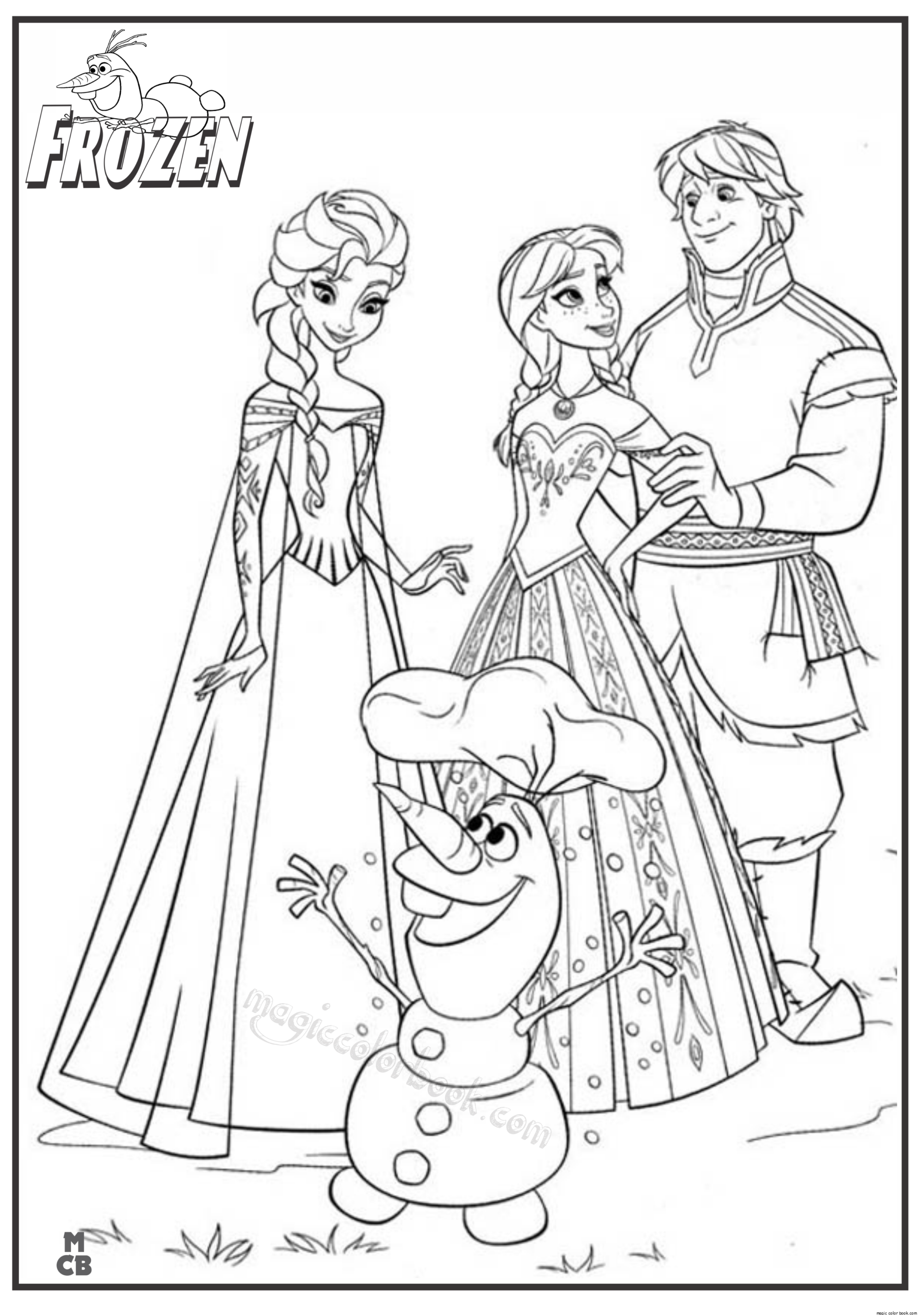 olaf coloring book page