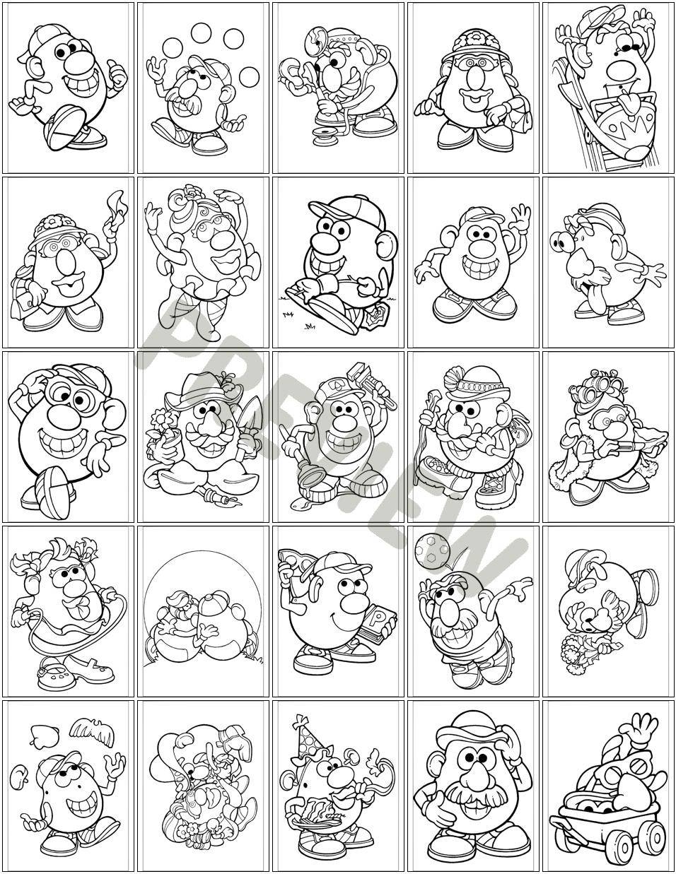 coloring pages mr potato head