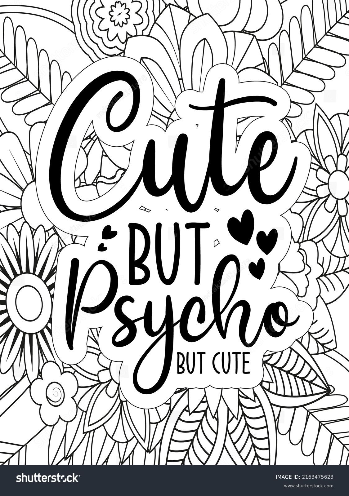 Funny quotes Coloring Pages Coloring Page Adults Stock Vector Royalty Free 2163475623 Shutterstock