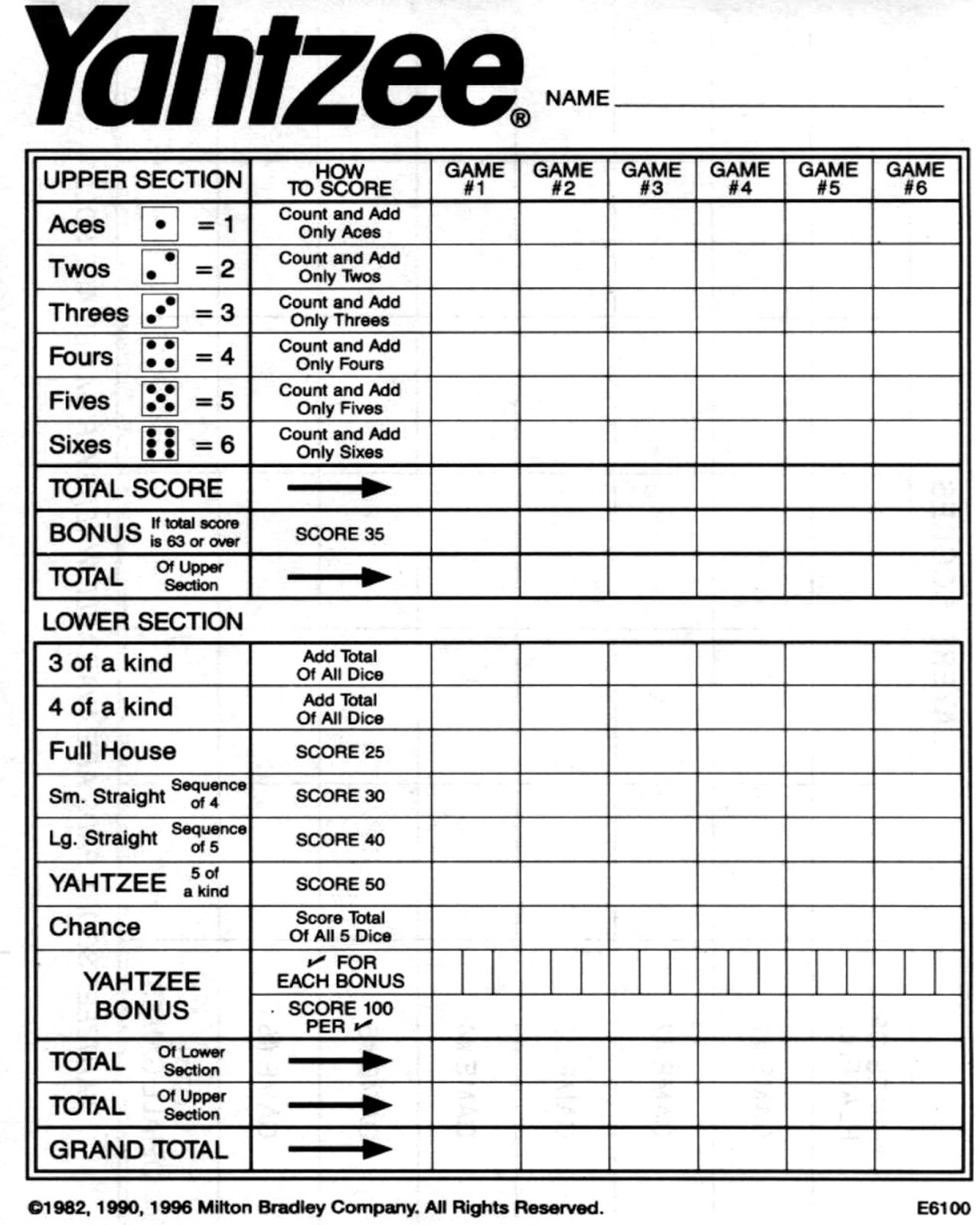 Game Score Sheets 100 Premium Triple Yahtzee Score Sheets Double Sided Large 5 83x8 27 Inch Score Cards With Triple Columns Yahtzee Game Score Pads