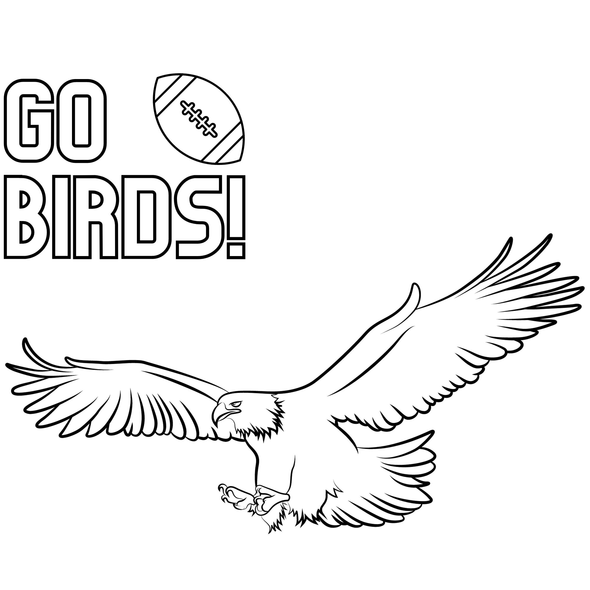 Go Birds Kids Printable Coloring Page Etsy