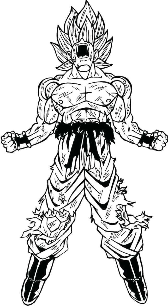 Goku Coloring Pages Online With PDF ColoringFile