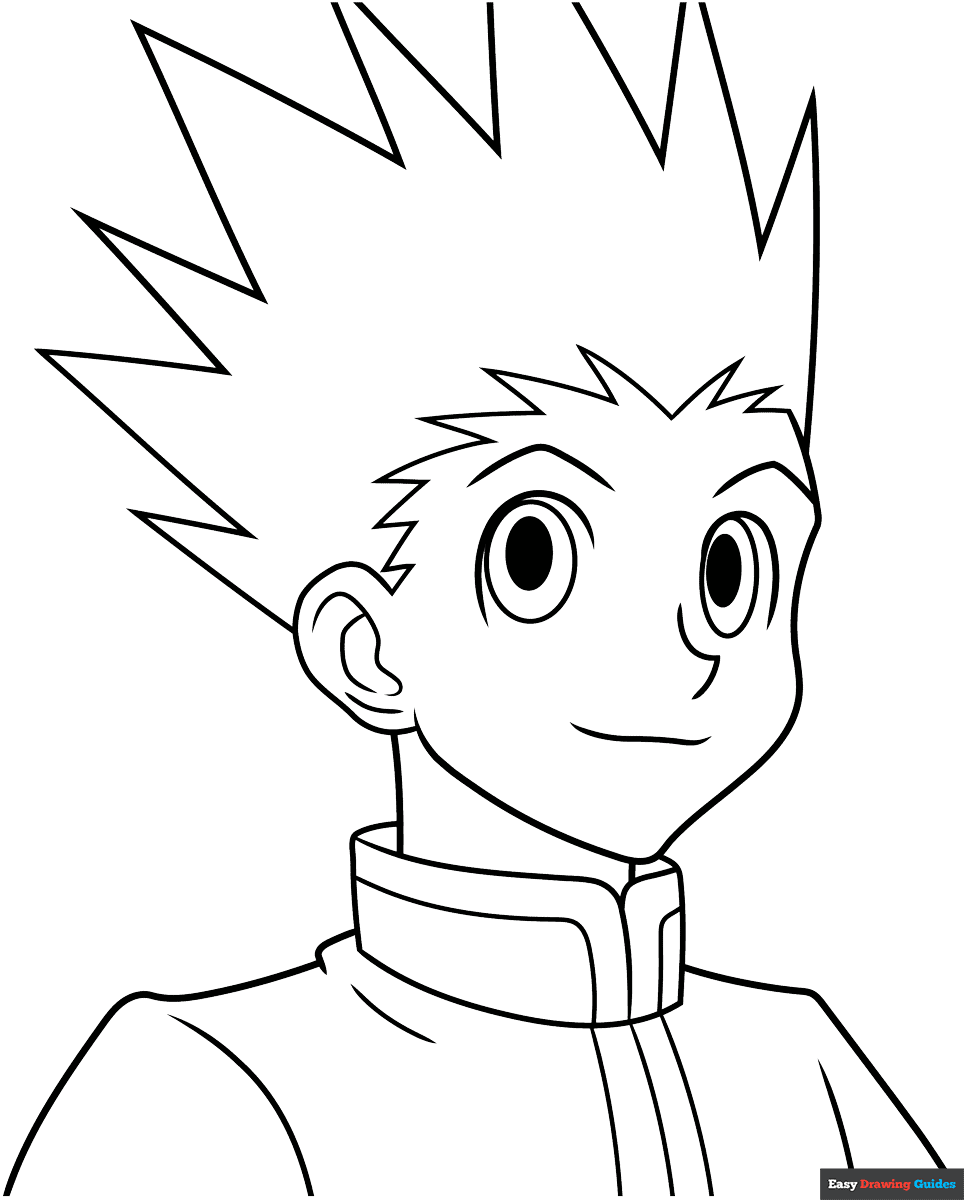 Gon Freecss From Hunter X Hunter Coloring Page Easy Drawing Guides