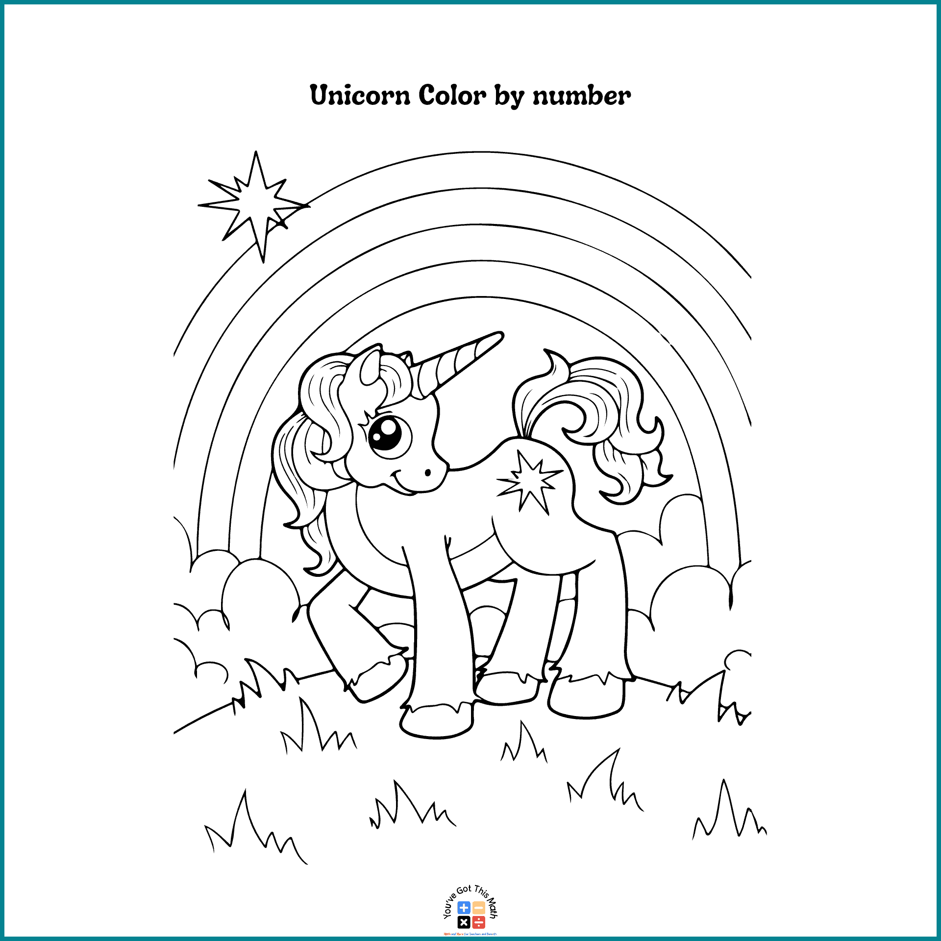 rainbow coloring by number