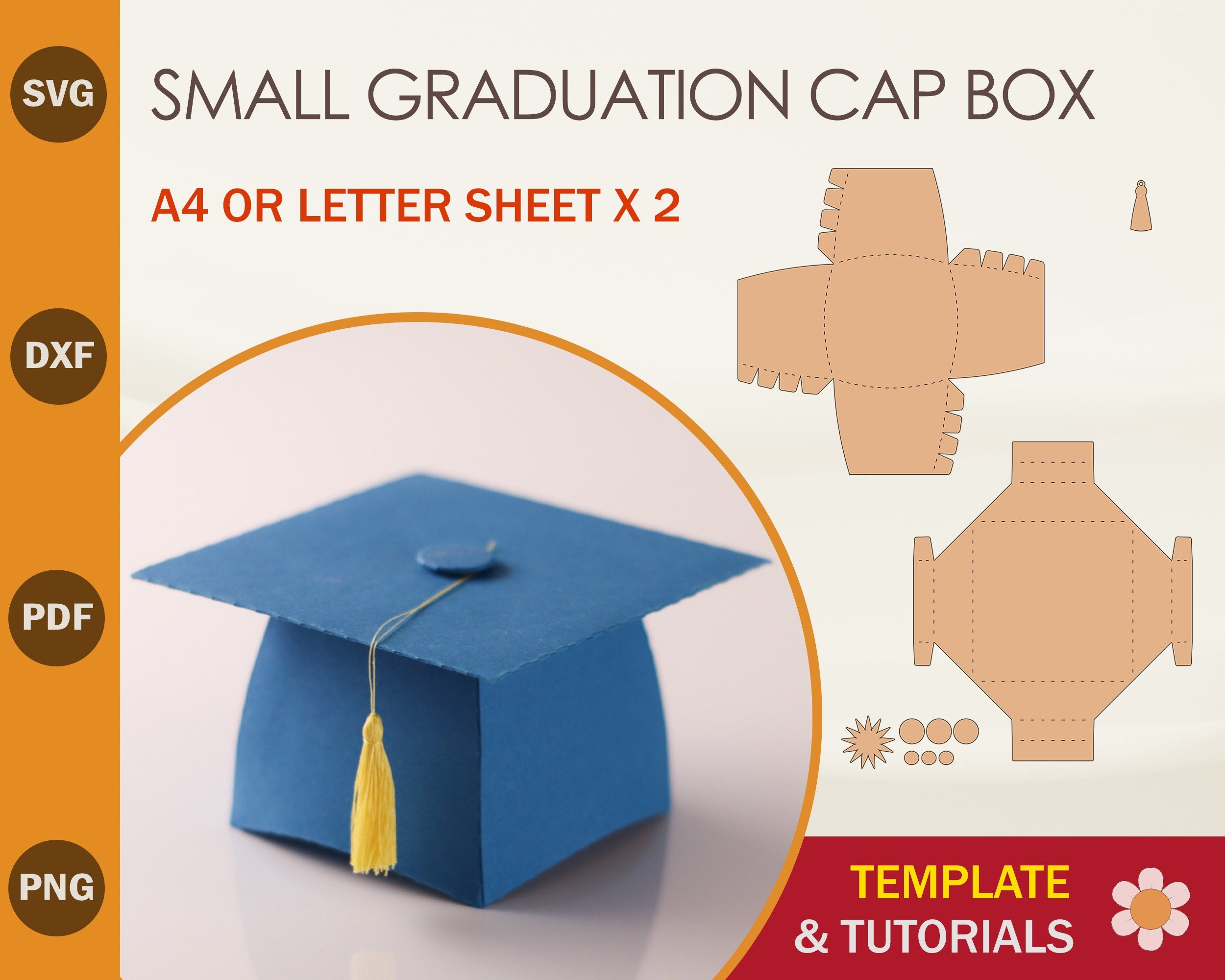 Graduation Cap Box SVG Template Cricut Silhouette Cut Files digital Download Etsy Finland Graduation Cap Box SVG Template Cricut Silhouette Cut Files digital Download Etsy Finland