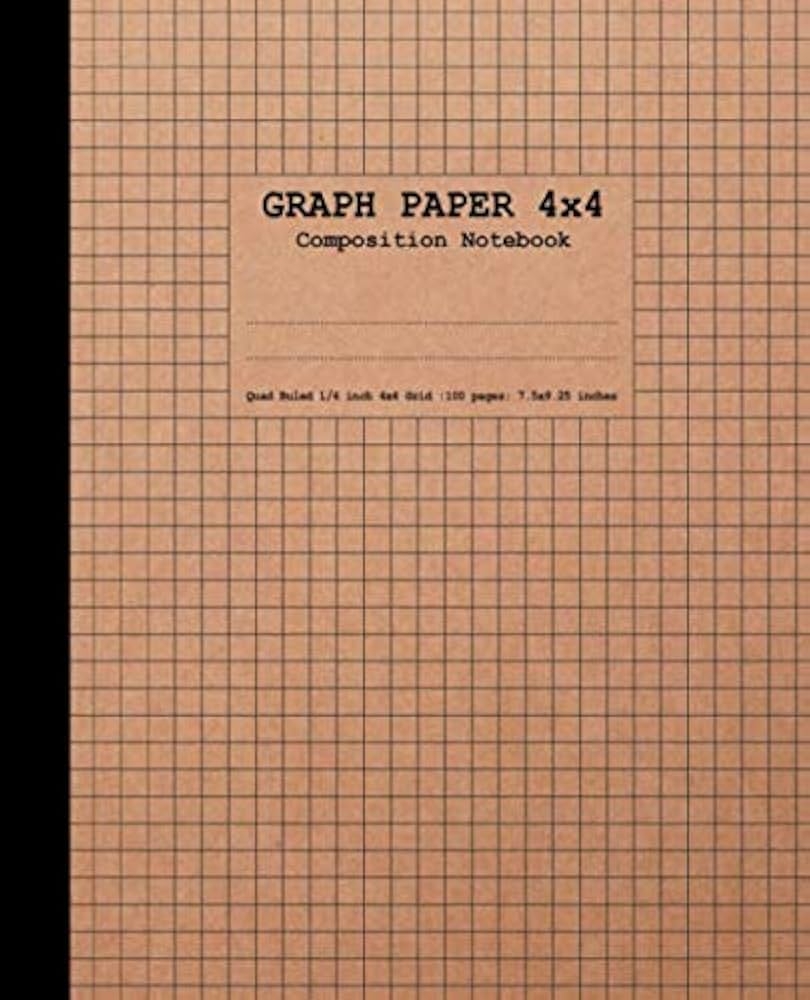Graph Paper 4x4 Composition Notebook Quad Ruled 1 4 Inch 4x4 Grid 100 Pages 7 5x9 25 Inches Size Paper For Science Lab School Supplies Mathematics Exercise graph Notebook Craft Paper Design Colorful