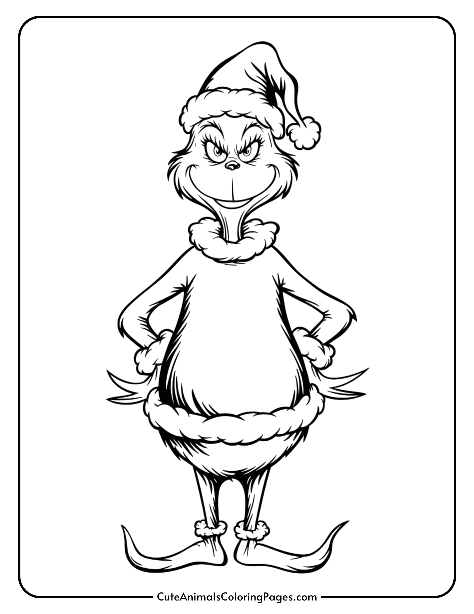 Grinch Coloring Pages 10 Free Printable PDF Pages Cute Animals Coloring Pages