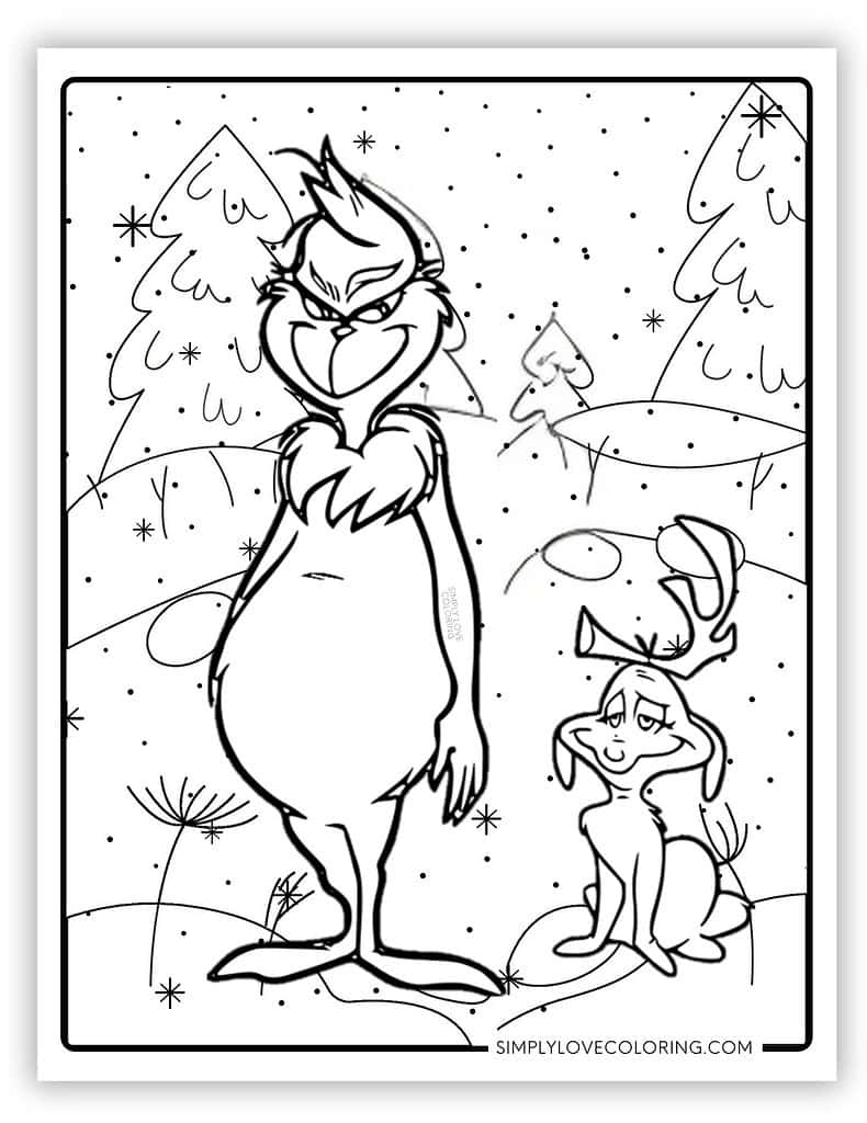 Grinch Coloring Pages Free PDF Printables Simply Love Coloring