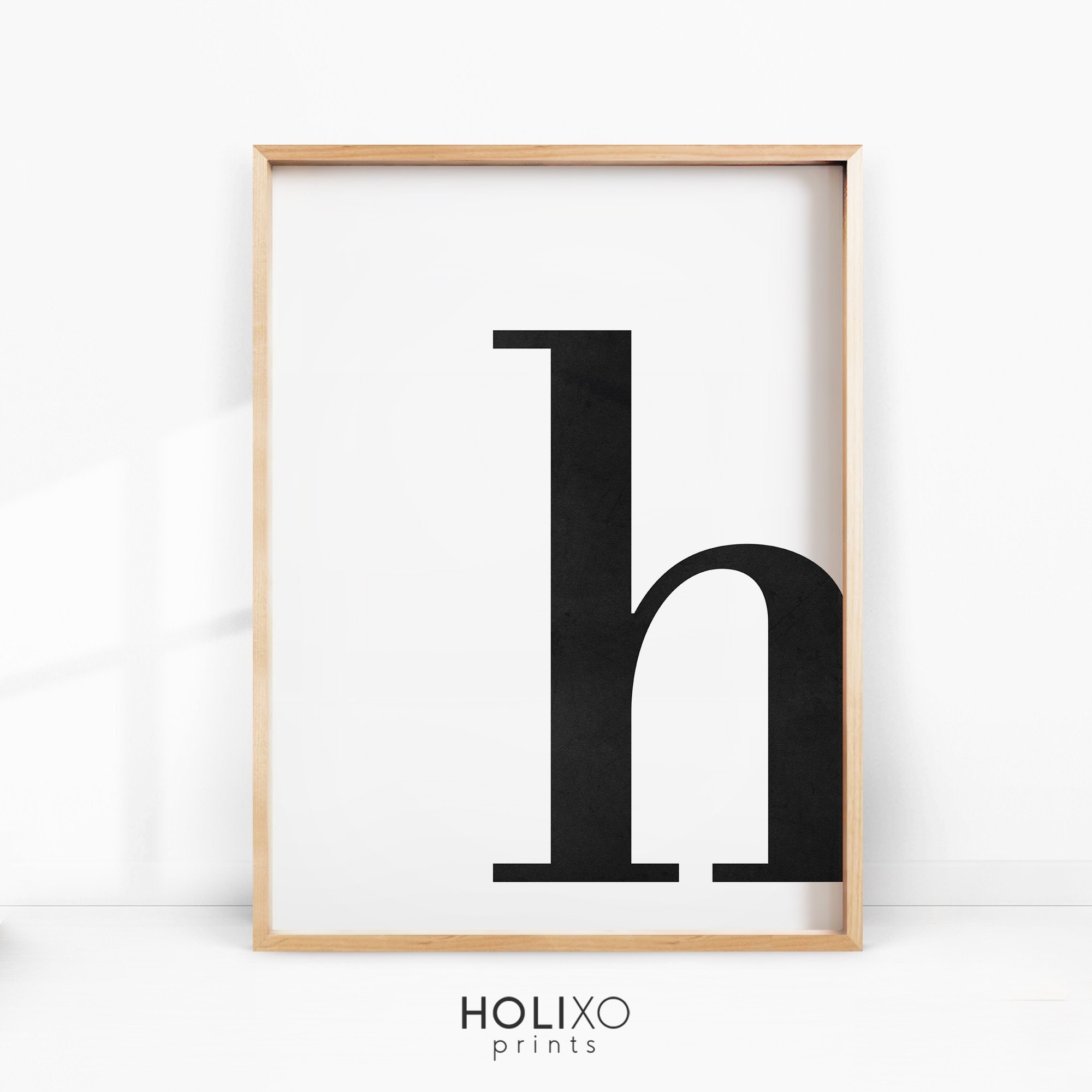 H Letter Print Monogram Wall Art Typography Poster Printable Letter H Print Initial Wall Decor Scandinavian Minimalist Digital Download Etsy